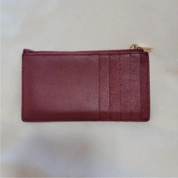 Yves Saint Laurent Burgundy Card Holder - Picture 2 of 11